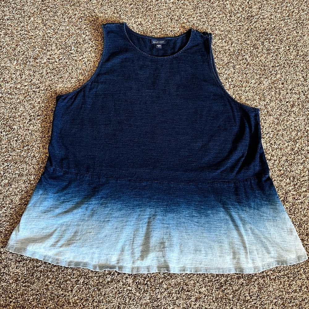 Women’s J. Jill Purejill Indigo Ombré Blue Tank Top Indigo XL